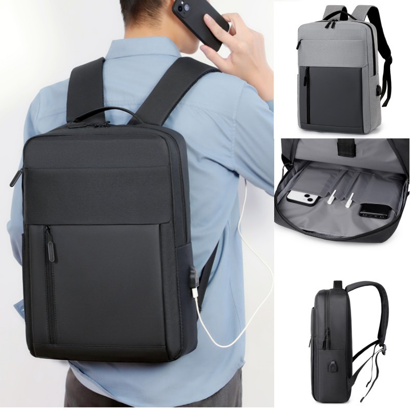 New business backpack, men's commuting large-capacity computer bag, multi-functional multi-compartment wear-resistant casual travel bag full figure