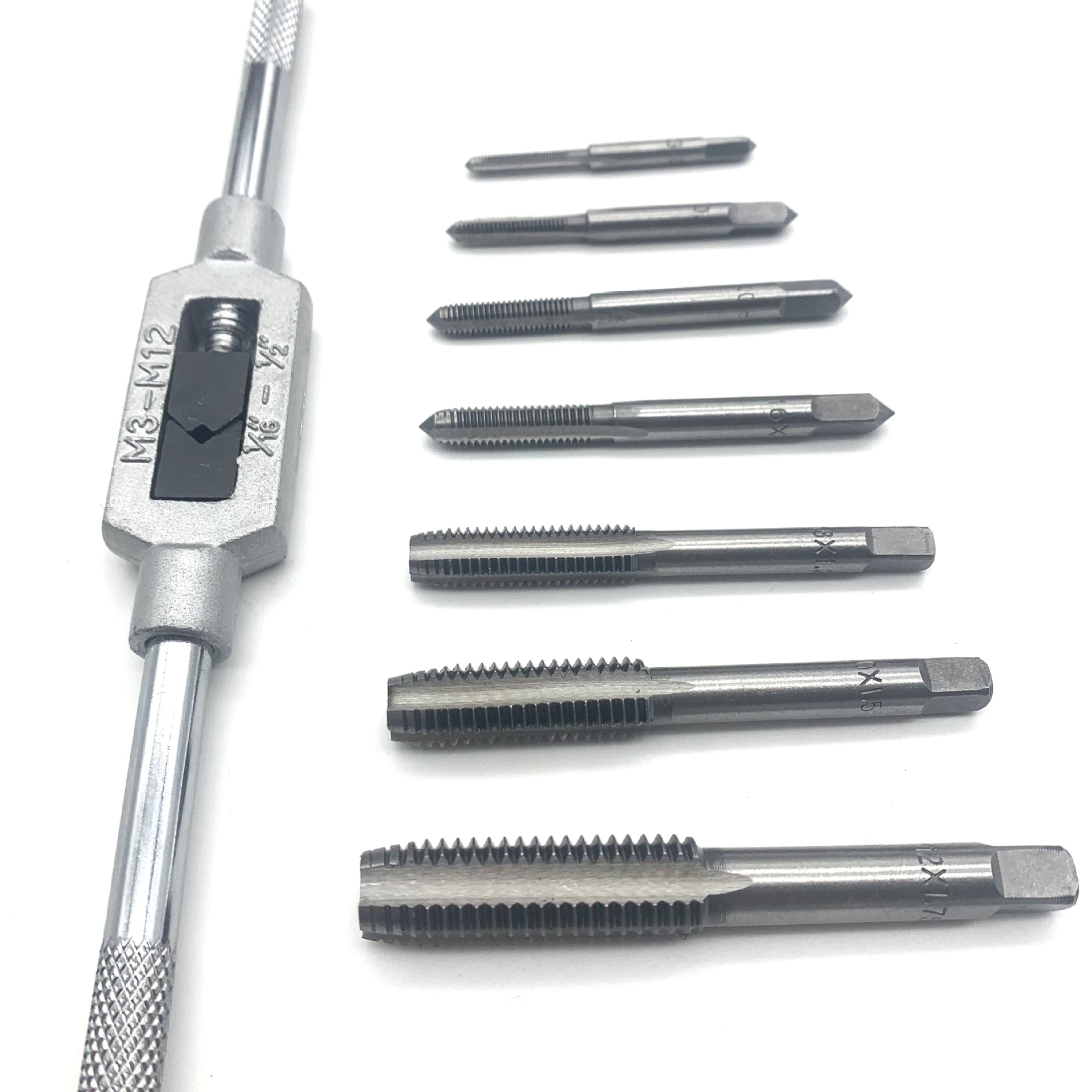 Factory direct sales of 8PC tap winch sets, tap die sets, hardware tools and tap sets Specification drawing