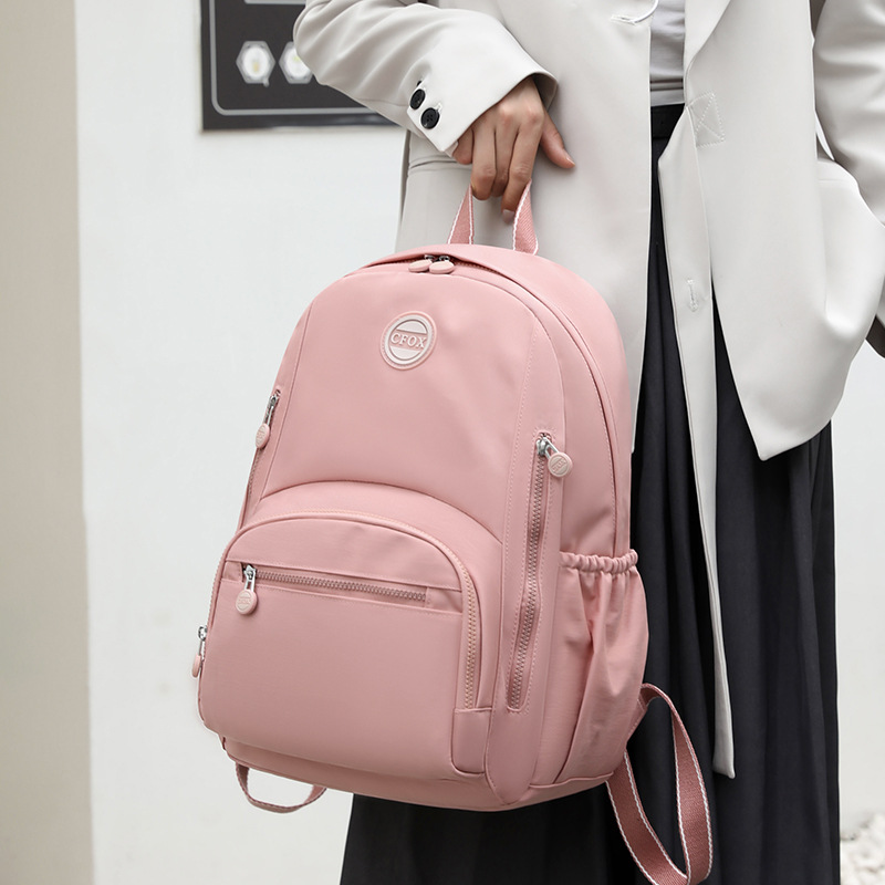 Colorful Fox Cross-border Women's Backpack, large-capacity travel schoolbag, water-resistant nylon student backpack details Picture