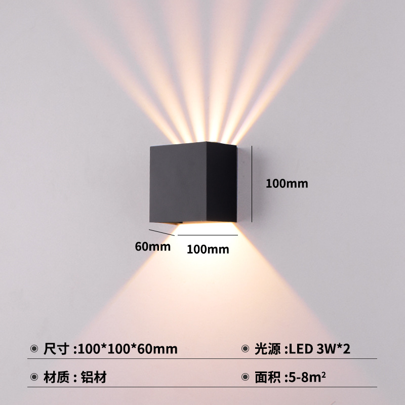 Outdoor wall lamp, bedroom, bedside, living room, outdoor staircase, corridor, hotel, square LED, modern, simple and waterproof wall lamp Application Scenario