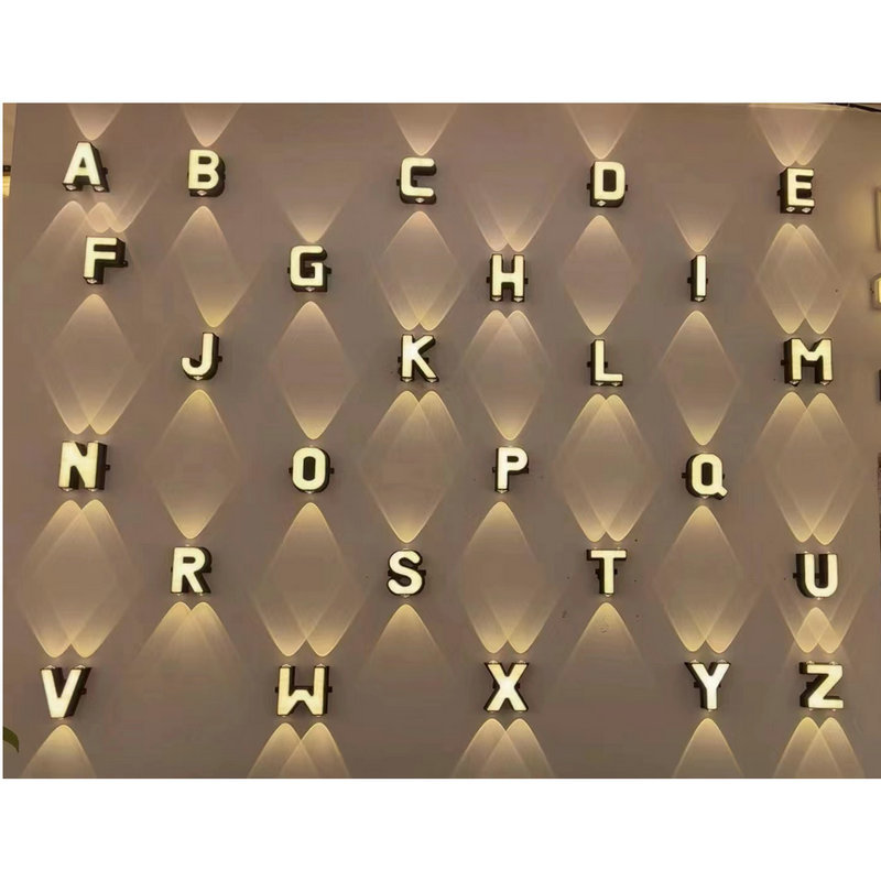 Modern and simple Nordic style living room LED outdoor garden lamp, 0-10 number letter waterproof outdoor wall lamp details Picture
