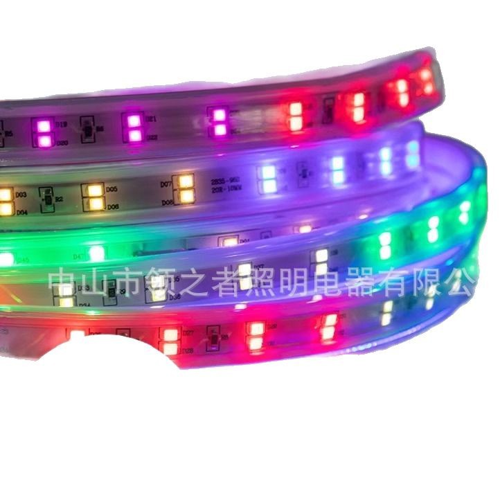 Solar-powered seven-color light strips, outdoor waterproof and ultra-bright new type, courtyard atmosphere, exterior wall color-changing running horse led light strips Item Picture