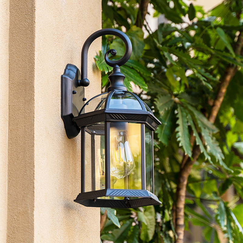 Outdoor waterproof wall lamps, outdoor European-style villa corridor courtyard lamps, exterior wall gardens, simple balconies, gates, terraces Specification drawing