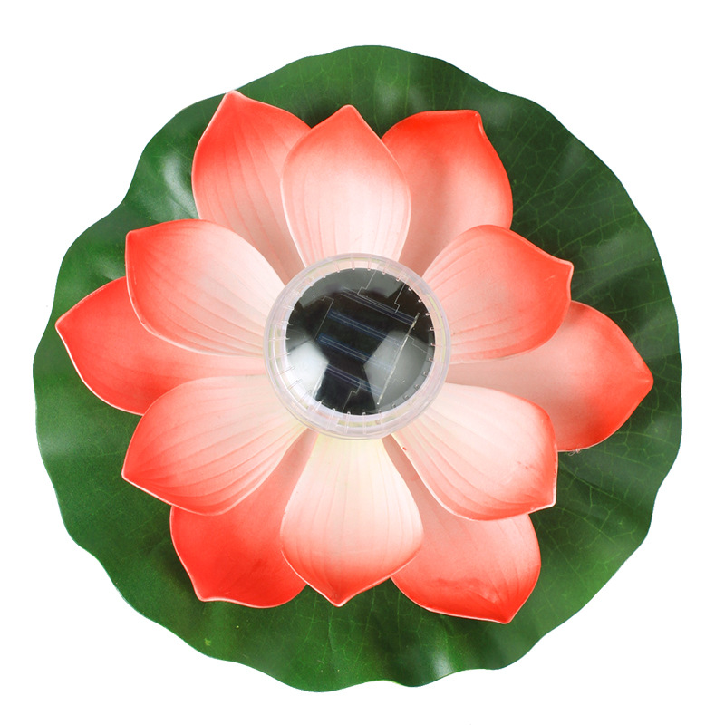 Outdoor waterproof pond float lamp, solar lotus lamp, solar garden lamp, villa courtyard wishing lotus leaf lamp Item Picture