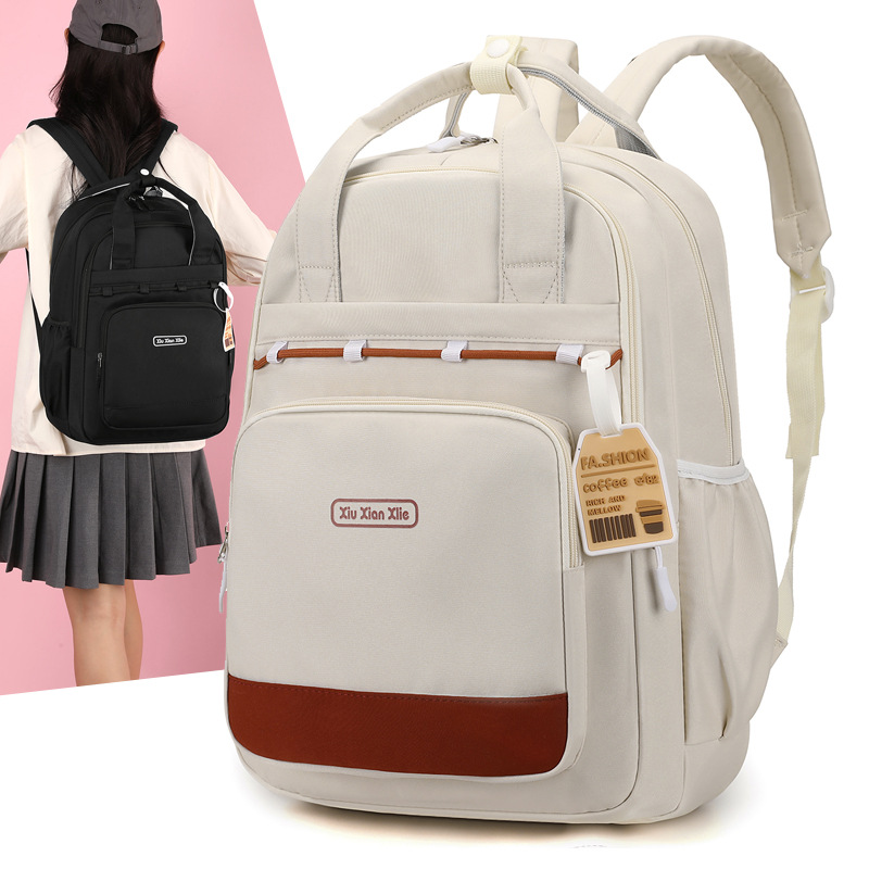 Wholesale cross-border new Korean version backpacks, fresh and clean ins large-capacity middle school schoolbags, casual travel backpacks details Picture