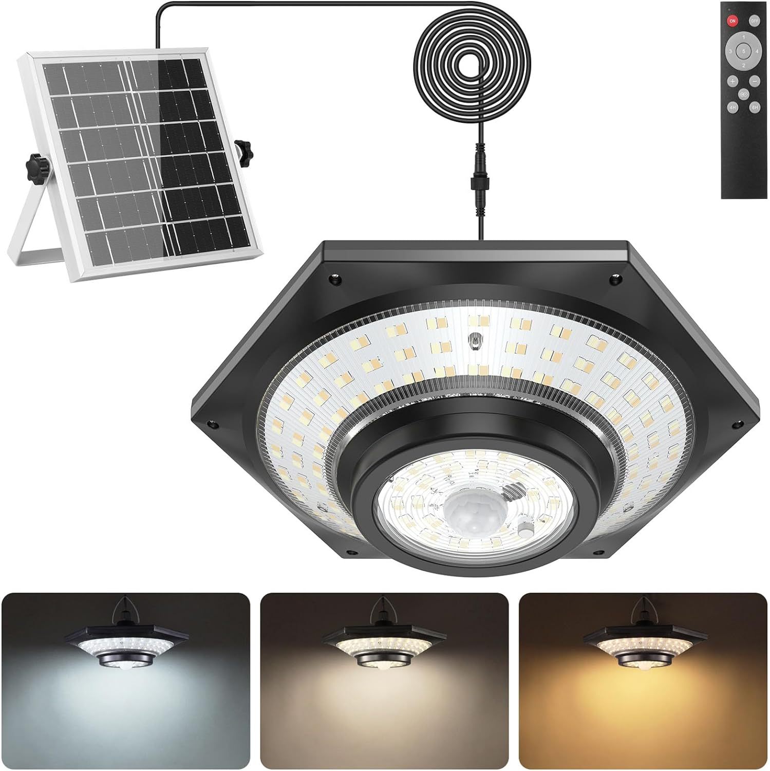 New solar-powered chandelier, one drag two, four-leaf garage lamp, split garden courtyard, double-head Amazon street lamp, cross-border Item Picture