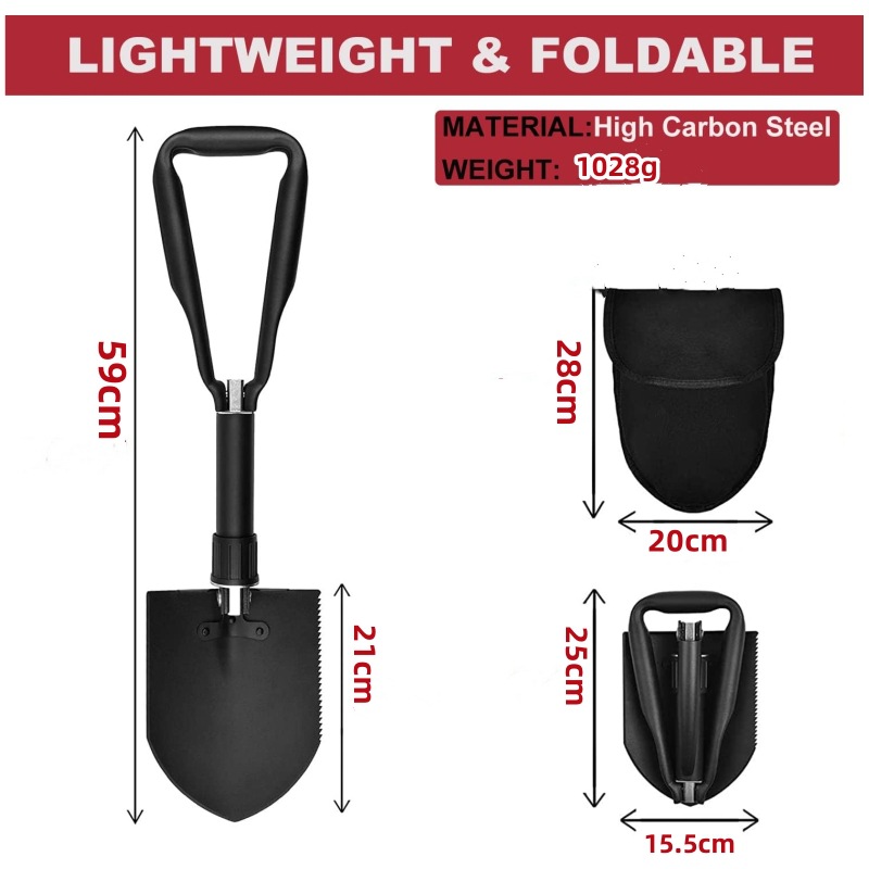 Cross-border folding shovels, garden digging, outdoor camping, car travel, beachcombing, convenient folding shovels, garden tools Item Picture