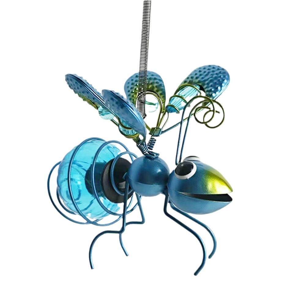 Solar-powered garden lamps, creative simulation insect outdoor waterproof garden hanging ornaments, bee, dragonfly, butterfly iron hanging pieces Item Picture