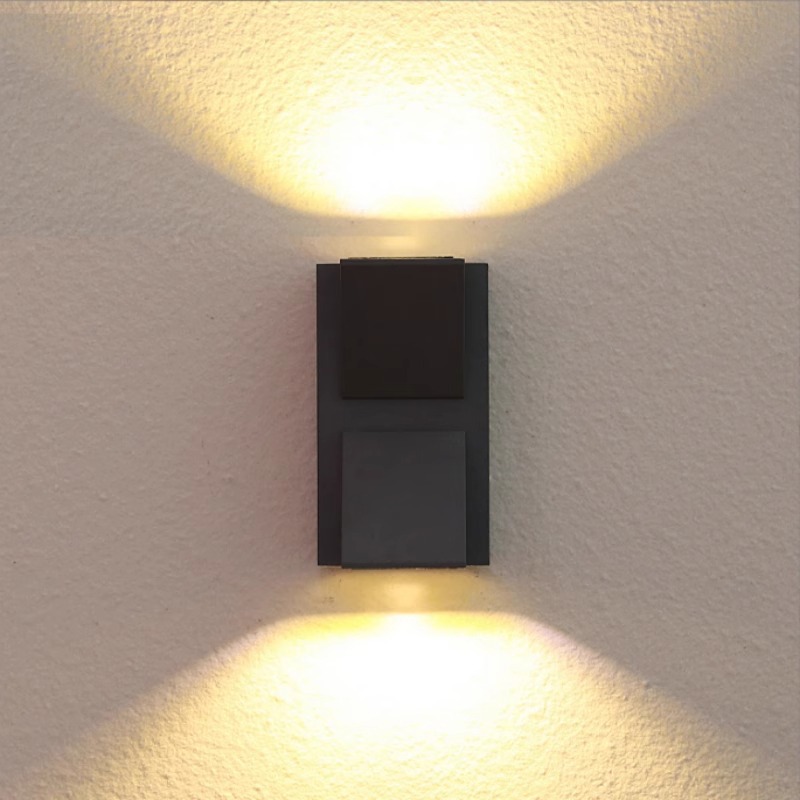 Balcony, terrace, outdoor waterproof led wall lamp, double-head up and down lighting, creative entrance, exterior wall, corridor, courtyard simple lamp details Picture