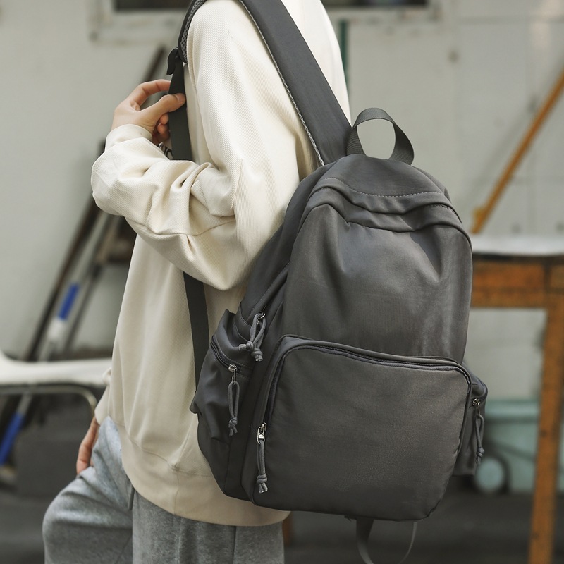 Korean-style InS-style casual and simple schoolbag, solid-color lightweight travel backpack, high school, junior high school and college students' backpacks Specification drawing