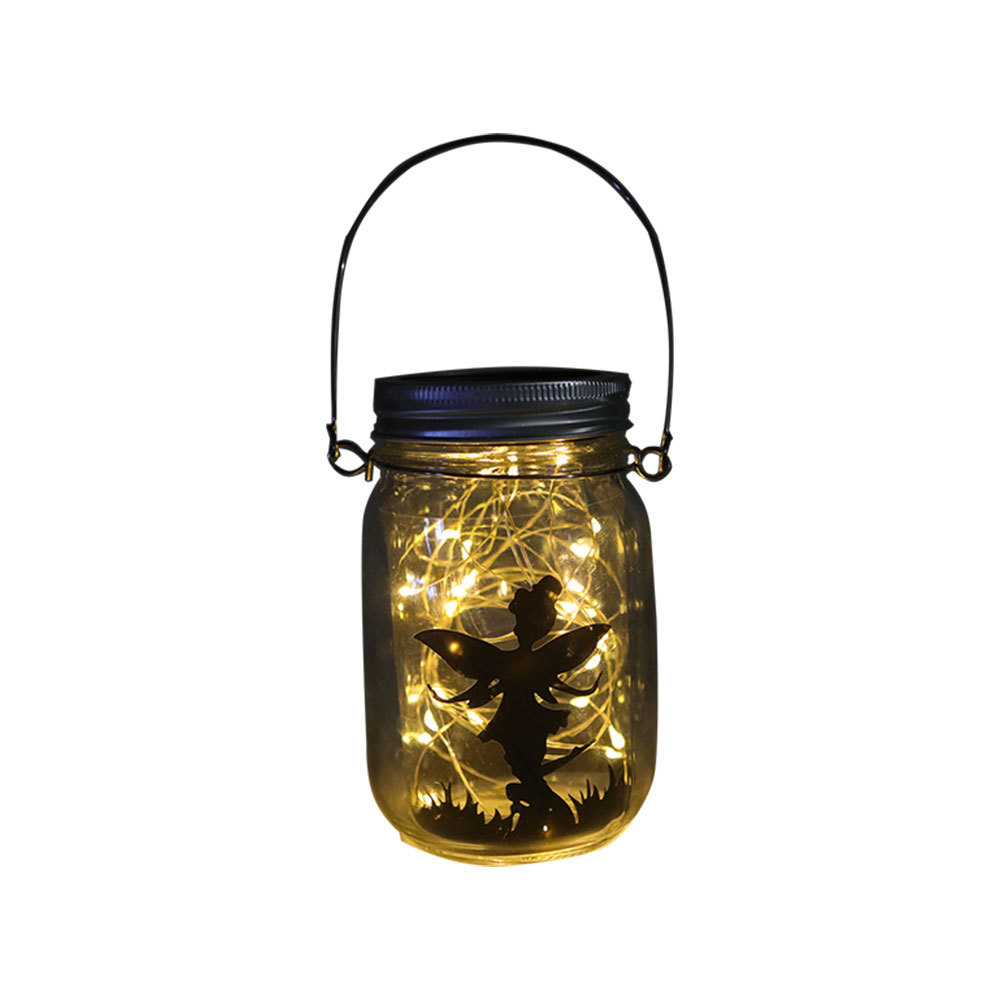 Amazon DIY frosted solar Mason bottle can light, firefly waterproof light string, fairy bottle light, garden lighting fixtures Item Picture