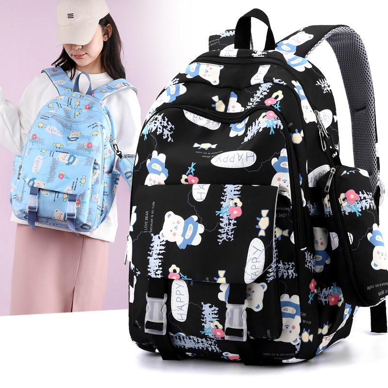 Wholesale new schoolbags for girls, cute ins, casual and versatile backpacks for junior and senior high school students, simple and large-capacity backpacks details Picture