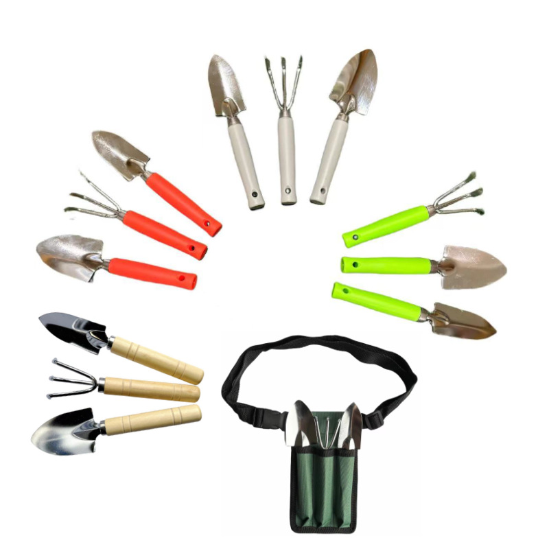Cross-border mini cloth bag set of tools, gardening set, garden tools, children's tools, garden tools, shovels and harrows, 3 pieces full figure
