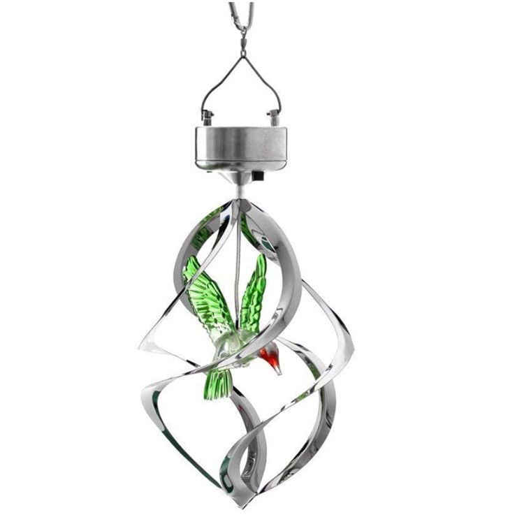 Outdoor stainless steel LED solar lamps, hollowed-out balls, acrylic balls, rotating chandeliers, garden landscape lamps, waterproof details Picture