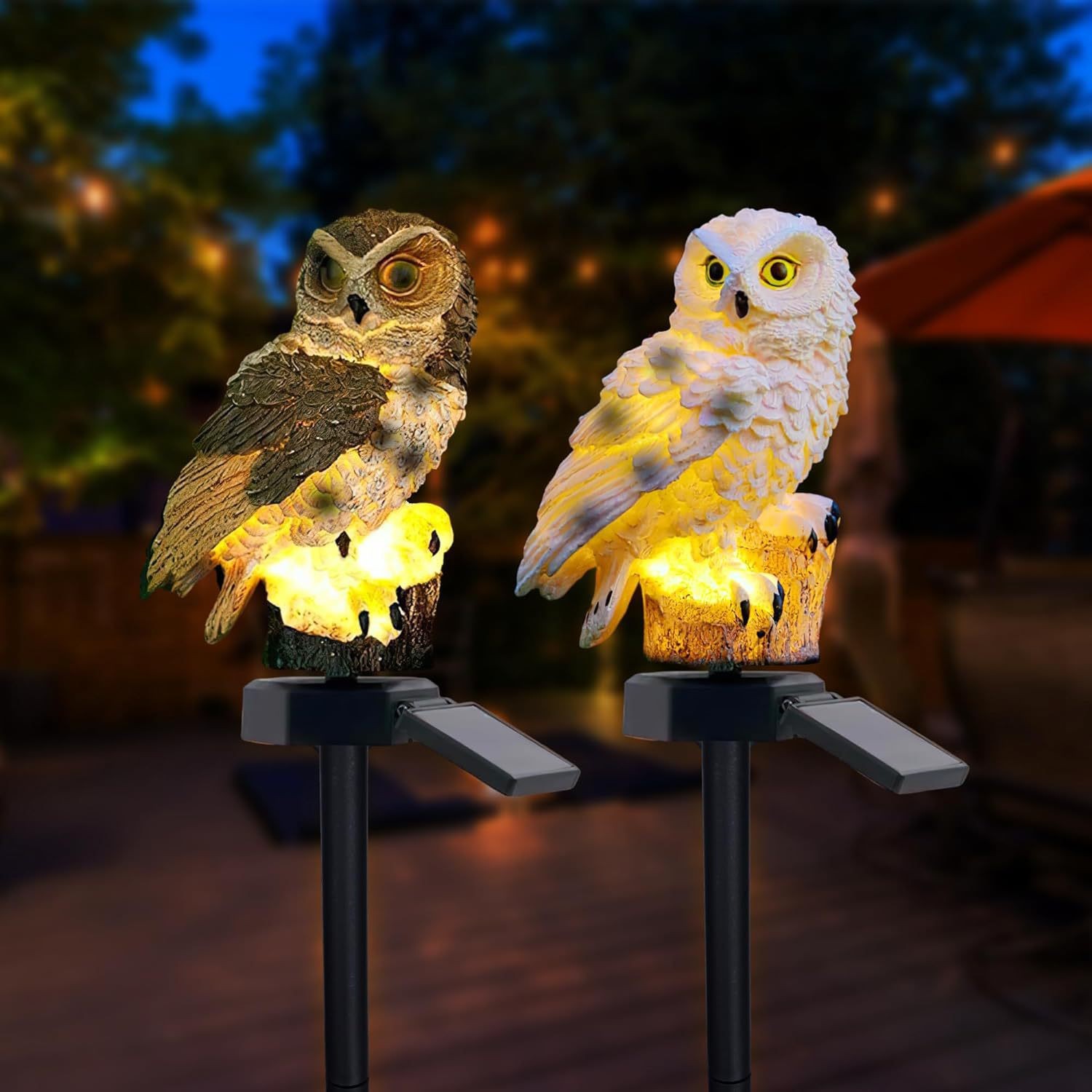 Solar resin landscape lights, owl lawn insert lights, LED outdoor waterproof decorative lights, courtyard atmosphere lights Application Scenario