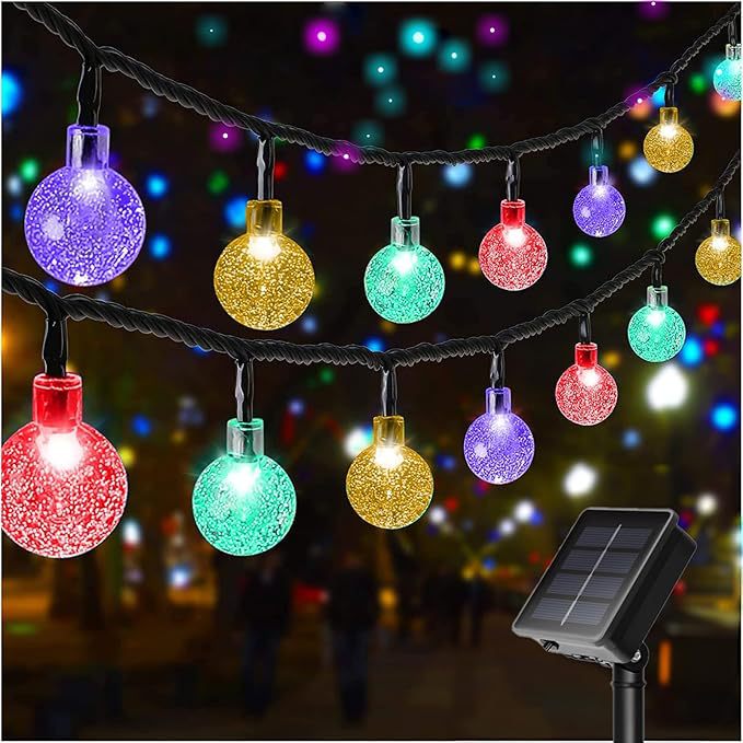 Cross-border supply of led solar bubble ball color light strings, outdoor waterproof garden table lamps, crystal ball decorative lights details Picture