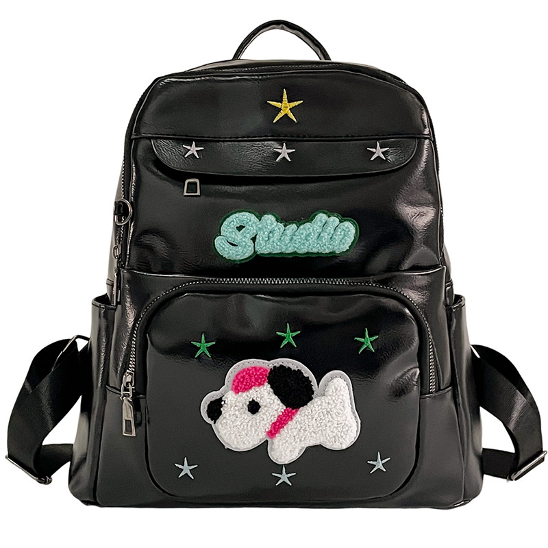 High-appeartion-level star American retro backpack, new cute dog, nostalgic schoolbag, student class backpack Item Picture