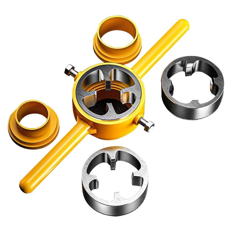 New piece set of water pipe plate teeth plastic pipe set, manual easy threading, tap wrench, inch and thread division Item Picture