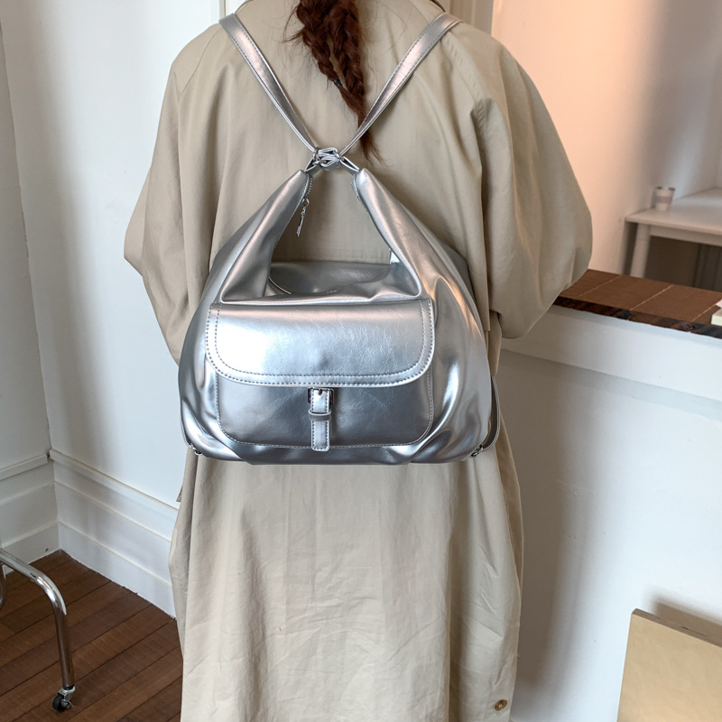 High-end retro backpack for women, 2025 new style oil wax leather single-shoulder bag, large capacity tote bag Specification drawing