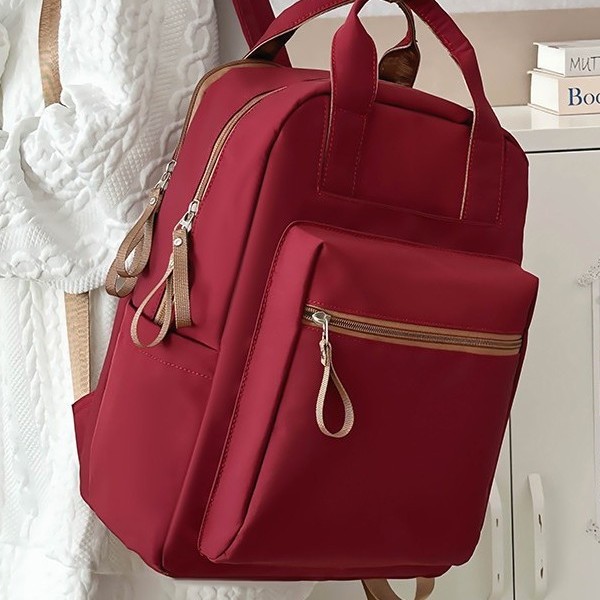 Japanese-style warm-colored commuter bags, large-capacity backpacks, backpacks, computer bags, men's and women's schoolbags, casual and fashionable travel bags Specification drawing