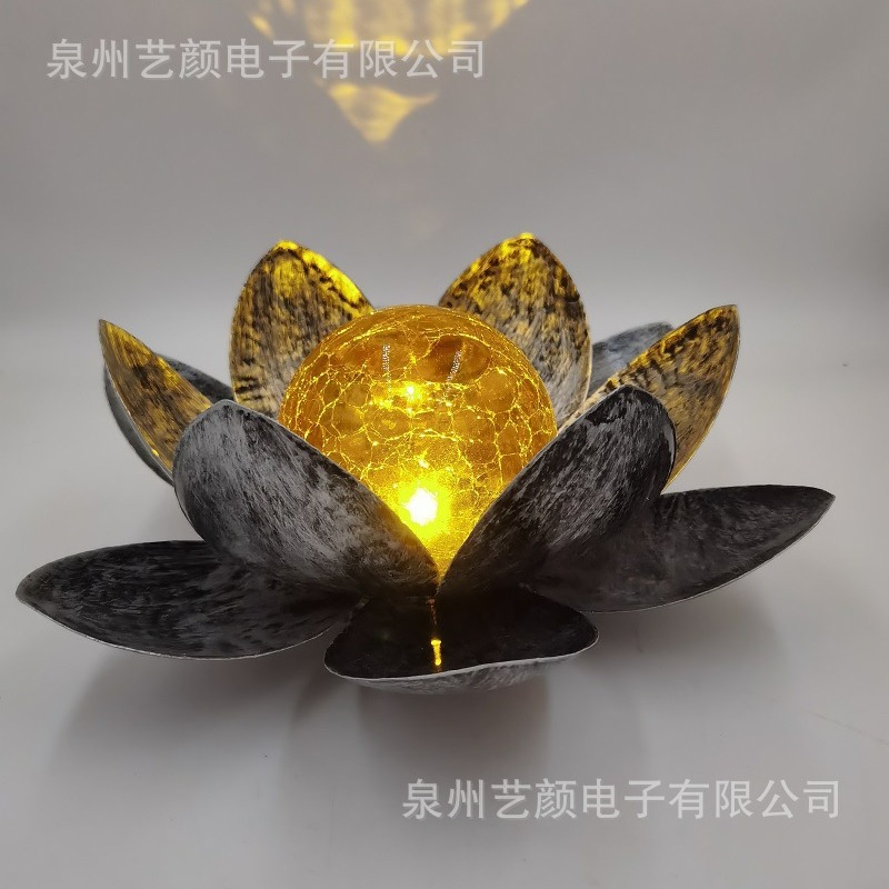 New e-commerce products in stock: large-sized solar lotus lamps, silver lotus and flower solar lamps, garden lamps, decorative lamps details Picture