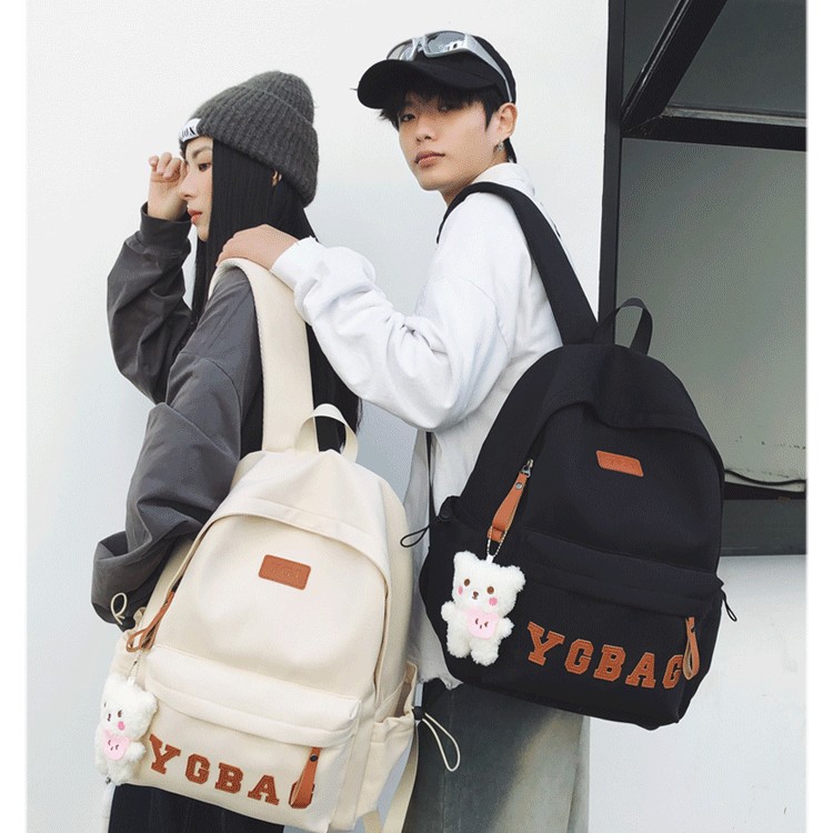 2025 New large-capacity letter trendy student schoolbag and backpack, casual, fashionable and versatile, unisplendour backpack details Picture