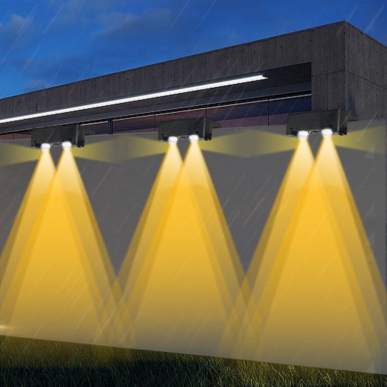 Cross-border new solar wall-washing light, high-brightness convex lens wall lamp, outdoor garden yard, 12-color adjustment range details Picture
