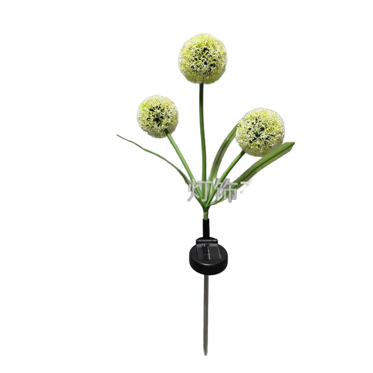 LED solar scallion flower lamp, dandelion ground insert lamp, outdoor waterproof, courtyard balcony, park decoration, lawn lamp Item Picture