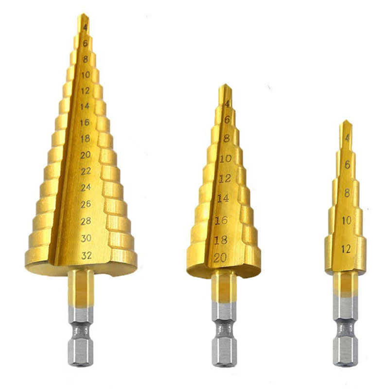 Factory direct sales of hexagonal handle pagoda drill bits, multi-functional reaming step drill bits, electric drills, drilling tools, and step drill bits Item Picture