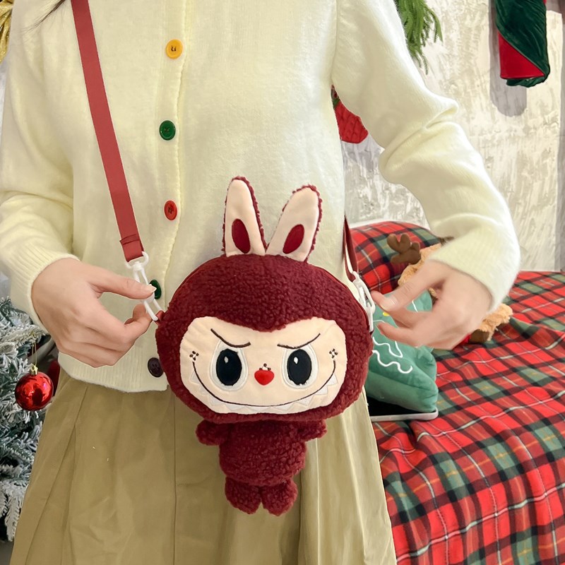 Cute doll autumn and winter new style girls' crossbody bag, stylish doll plush bag, lightweight mobile phone shoulder bag details Picture