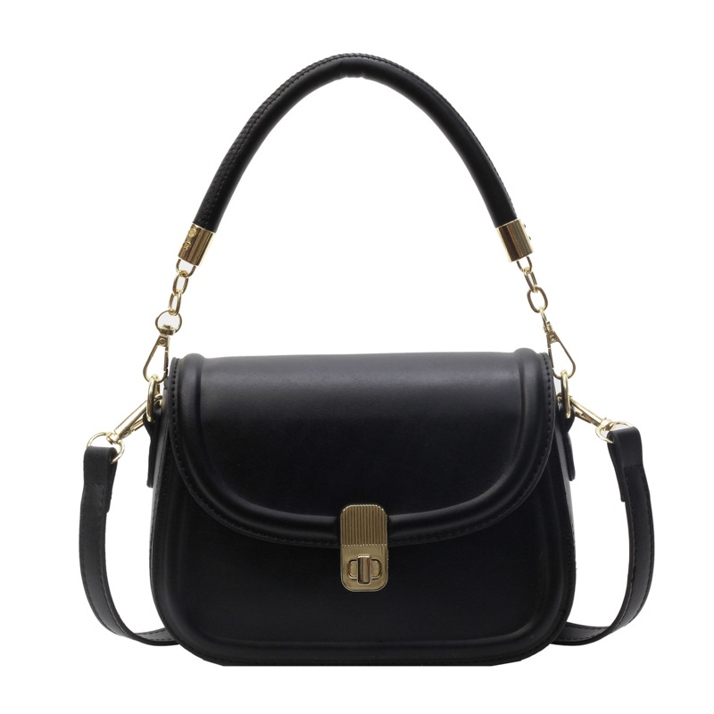 Retro Mocha mini bag for women, 2024 new solid color, fashionable and versatile saddle bag, Korean version, niche commuter crossbody bag Item Picture