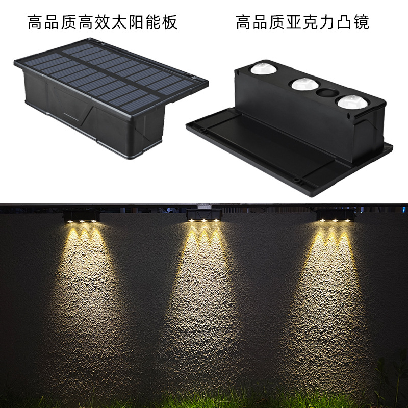 New cross-border wall lamps, outdoor waterproof, garden, villa, balcony, home, courtyard, fence, step, solar wall lamp Application Scenario
