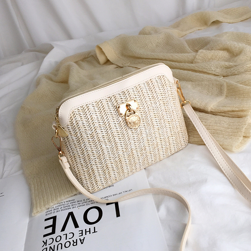 Summer new Fairy Bag for Women 2020 New Trendy Korean version crossbody bag, simple single-shoulder shell grass woven bag Specification drawing