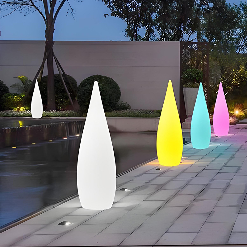 Outdoor floor lamps, water drop lamps, waterproof lawn lamps, villa courtyard garden terrace atmosphere lamps, landscape courtyard decoration Specification drawing