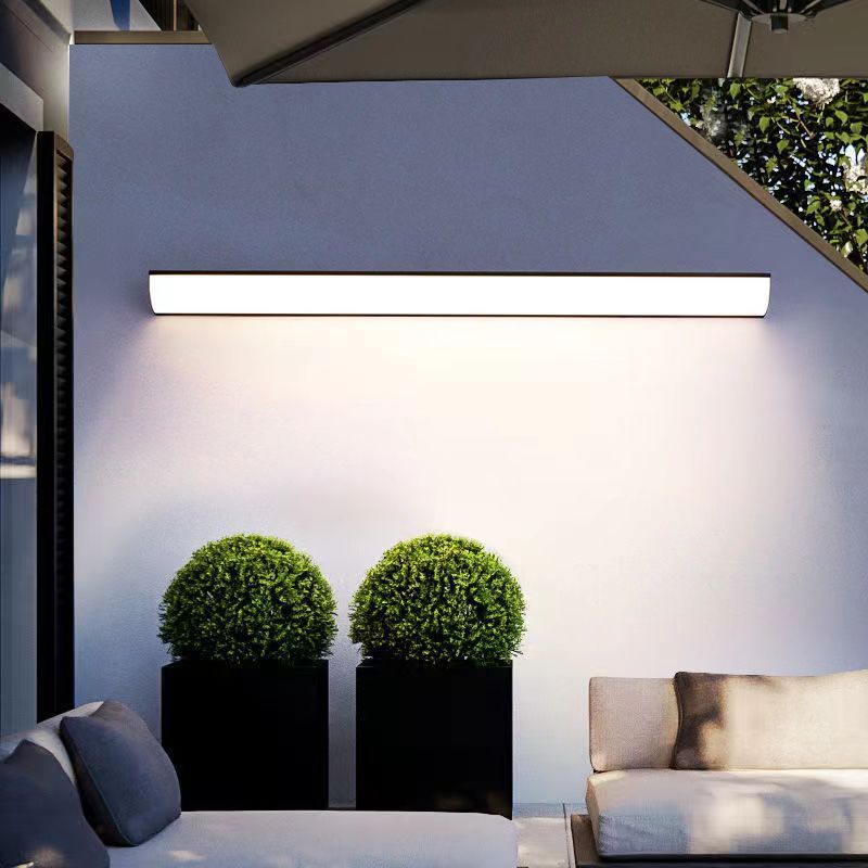 Outdoor rainproof wall lamp, exposed installation on the living room wall, sunroom outdoor lamp, long strip led lamp, balcony Application Scenario