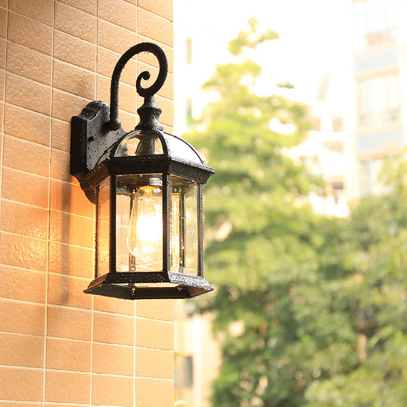 European and American style retro wall lamps, simple LED lights for living room corridors, outdoor villa balconies, waterproof outdoor corridor lights Specification drawing