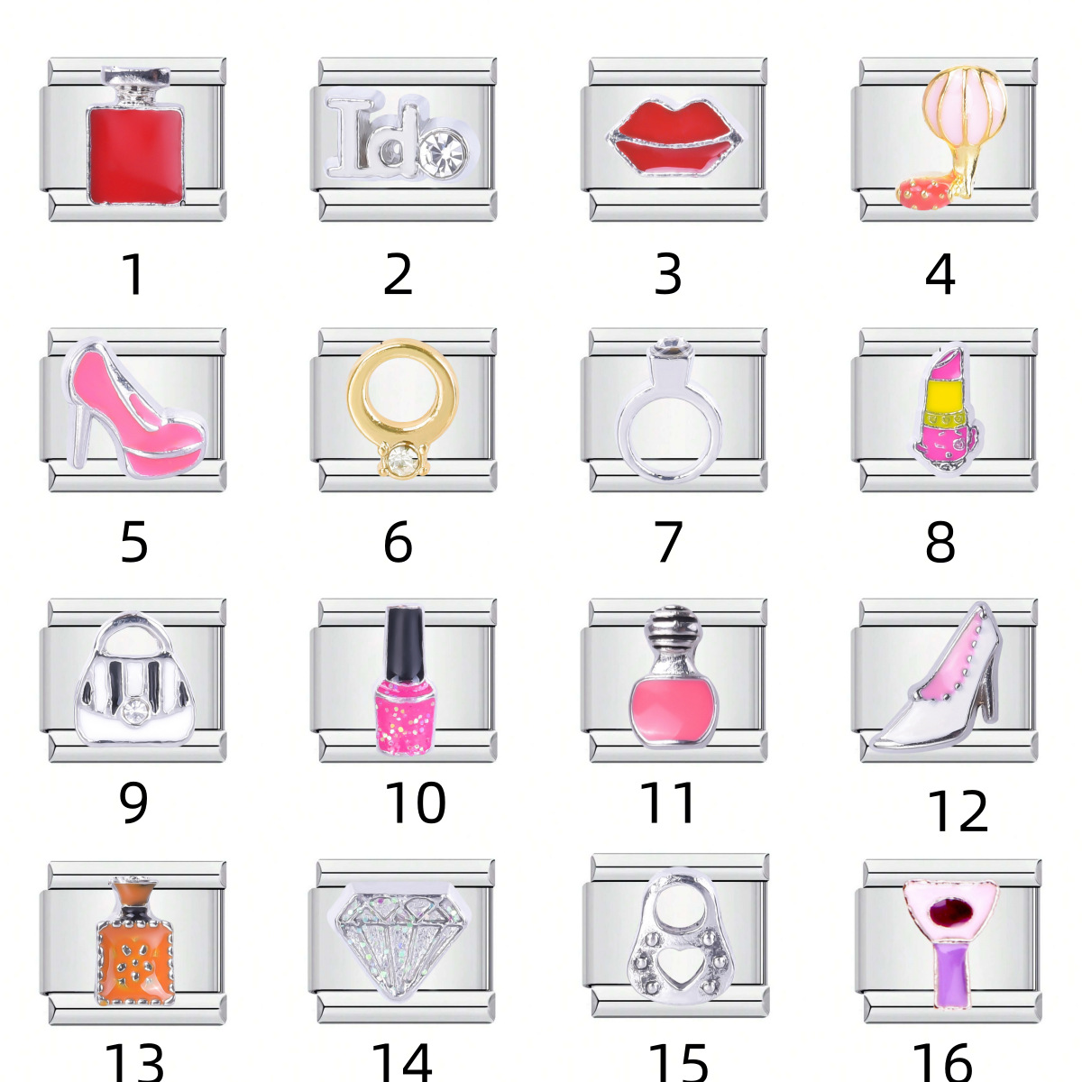 DIY jewelry accessories, cross-border bestsellers, stainless steel high heels, cosmetics, Italian modular bracelets, assembly bracelets full figure