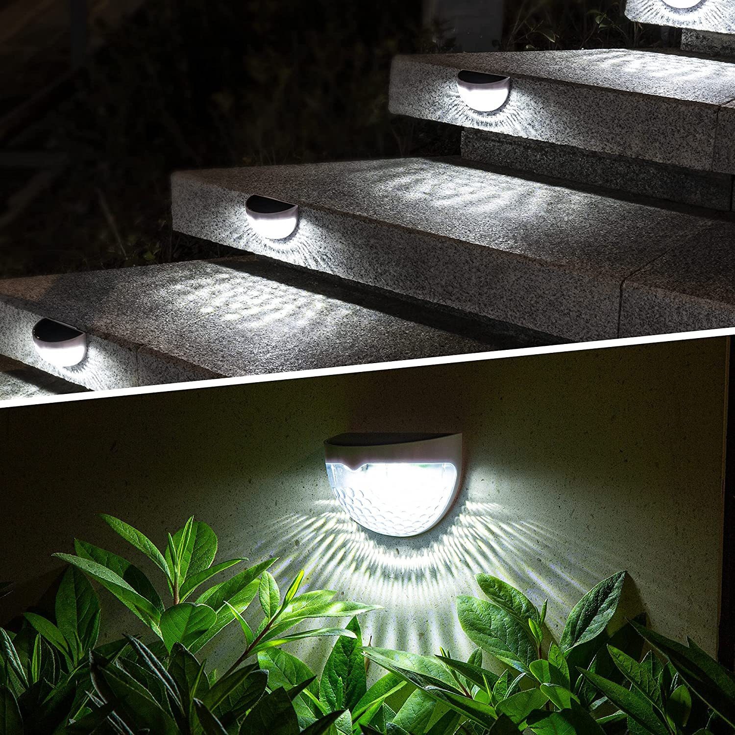Solar step lights, wall lights, semi-circular fence lights, courtyard night lights, fence lights, ambient lights, staircase lights, outdoor Specification drawing