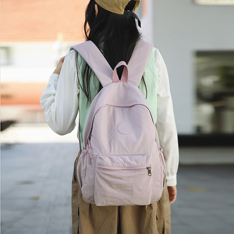 New simple and casual backpack in Korean solid color, versatile and fashionable backpack, and school bag for junior high school, senior high school and college students Specification drawing