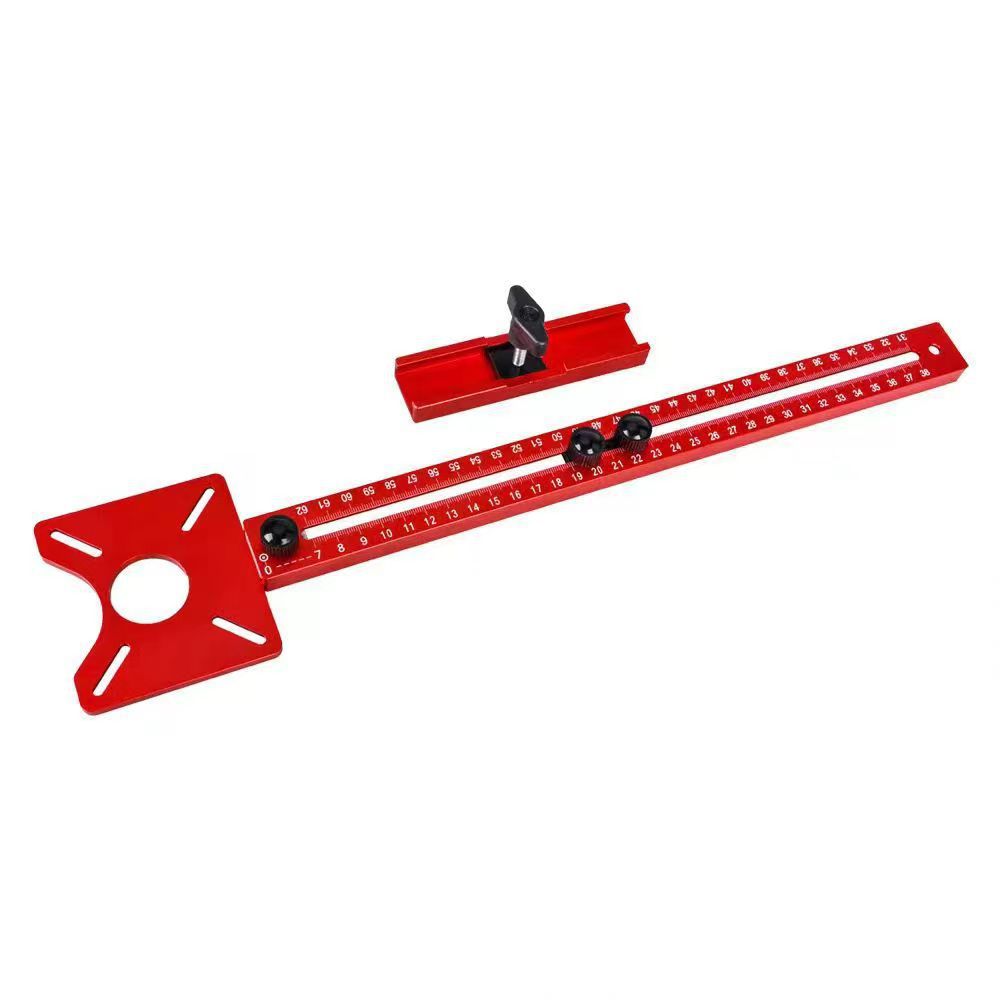 Cross-border extra-thick aluminum alloy woodworking auxiliary circular hole opener, circular hole milling, adjustable slotting and positioning tool Specification drawing