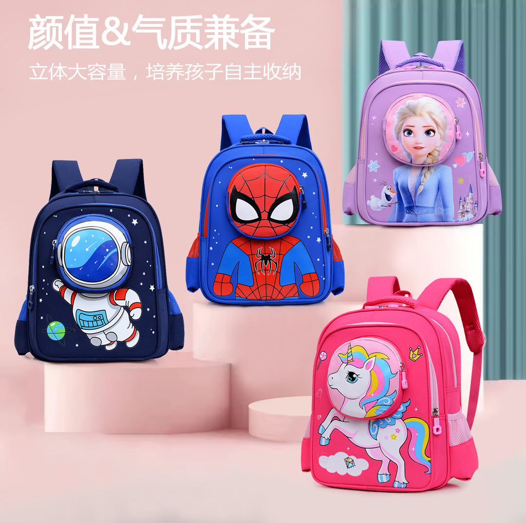 New kindergarten schoolbag, cute cartoon princess backpack, high appearance level, durable and good-looking backpack for girls and boys full figure