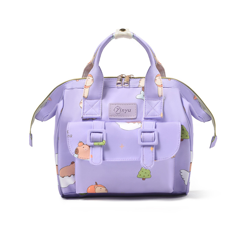 A new multi-functional mom bag from Japan and South Korea in 2025, a large-capacity crossbody bag for mothers and babies, an outdoor backpack, and a bag for taking kids out Specification drawing