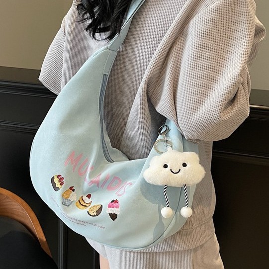 New cartoon cake cute handbag, large-capacity Japanese-style fresh and cute girl style dumpling bag, single-shoulder crossbody bag full figure