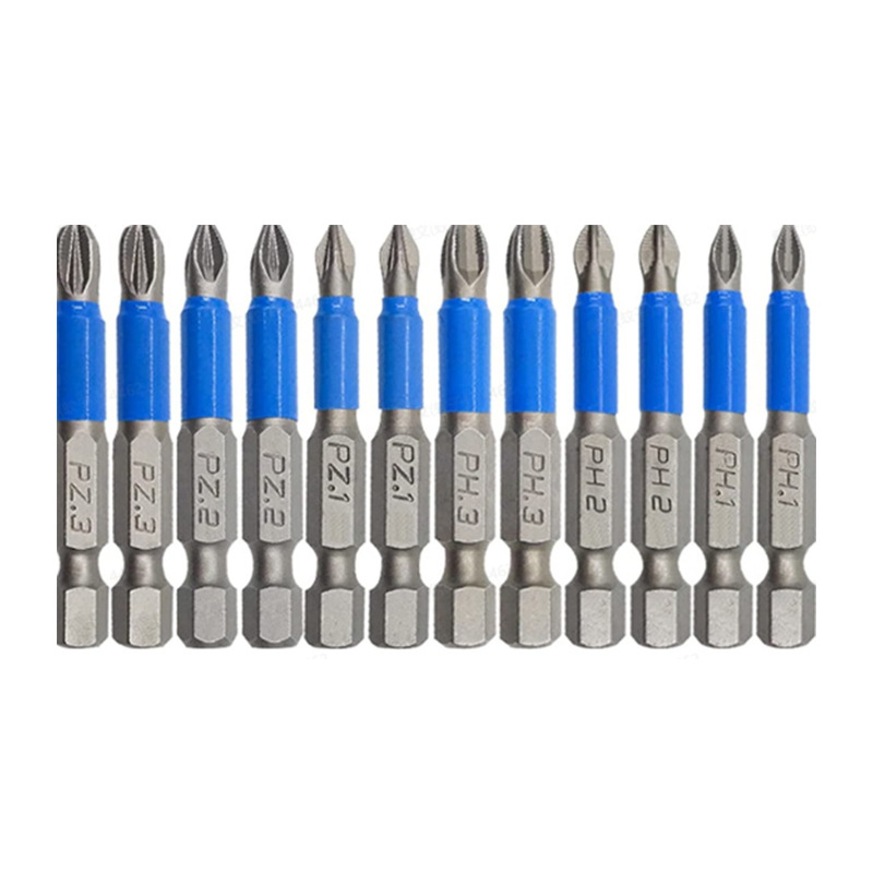 Six-piece set of cross screws, anti-slip screwdriver bit, blue leather rubber sleeve screwdriver bit, cross screwdriver, hand drill, screwdriver head undefined