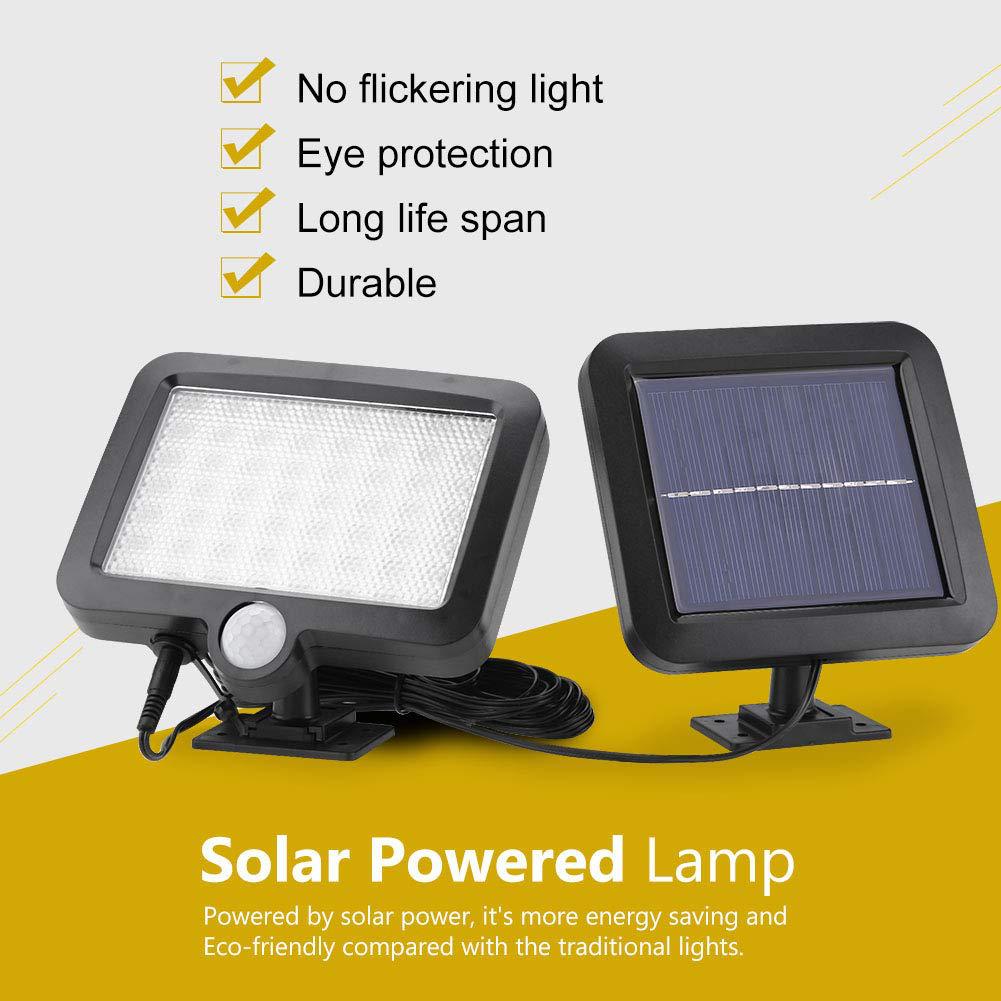 Wilder Cross-border 120LED solar split wall lamp, outdoor courtyard human body sensor wall lamp, split garage lamp details Picture