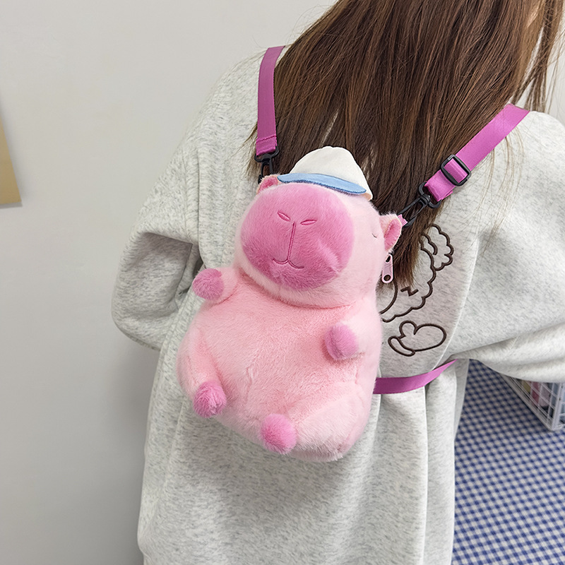 Cute plush toys, capybara bags, capibara dolls, plush single-shoulder bags, and stylish backpacks for girls details Picture