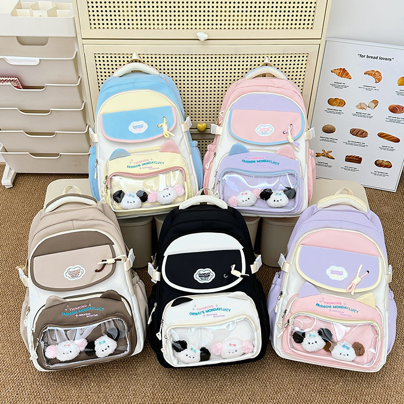 New middle school schoolbag for girls, cute and painful bag, junior high school birthday series, Korean version, large capacity backpack, high appearance level details Picture