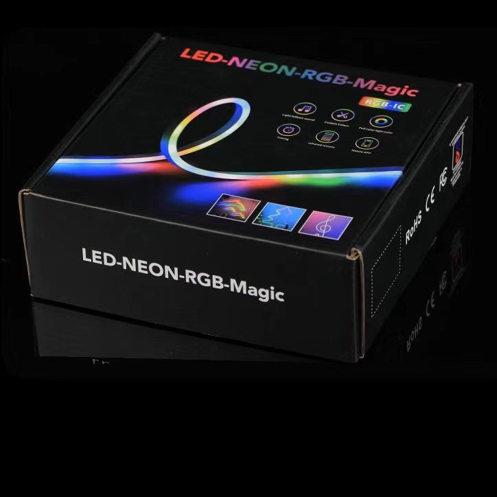 The smart neon light strip set with USB port, mobile APP and music voice control function is selling well in cross-border e-commerce full figure