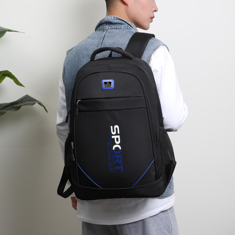 Men's backpacking, travel, leisure, business, computer, Korean version, fashionable and trendy, high school student schoolbag, travel backpack details Picture