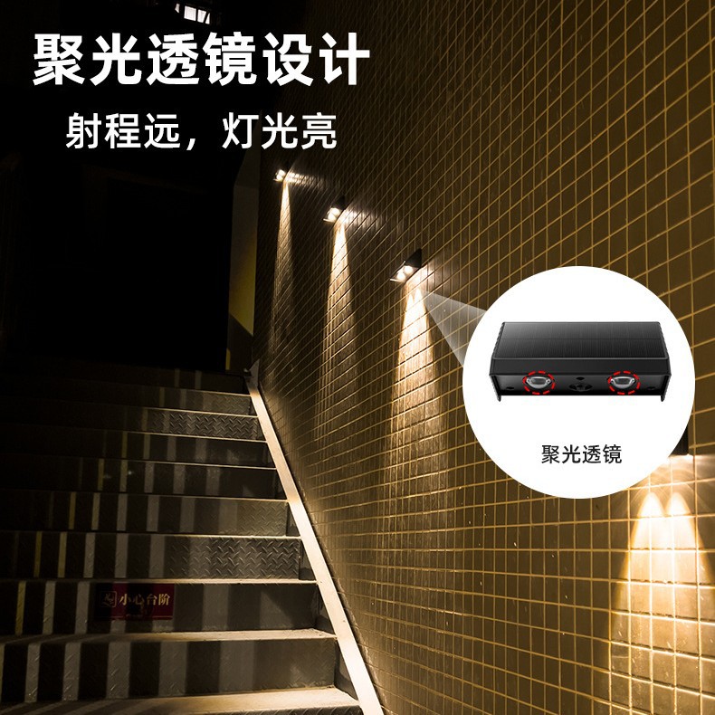 Cross-border solar outdoor garden lights, household outdoor lights, wall washing lights, bright garden solar wall lights in the dark details Picture